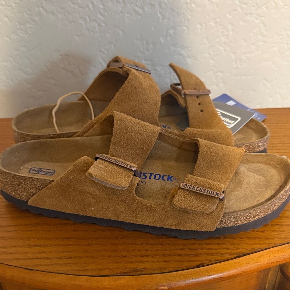 Birkenstock Tan Suede Strap Sandals